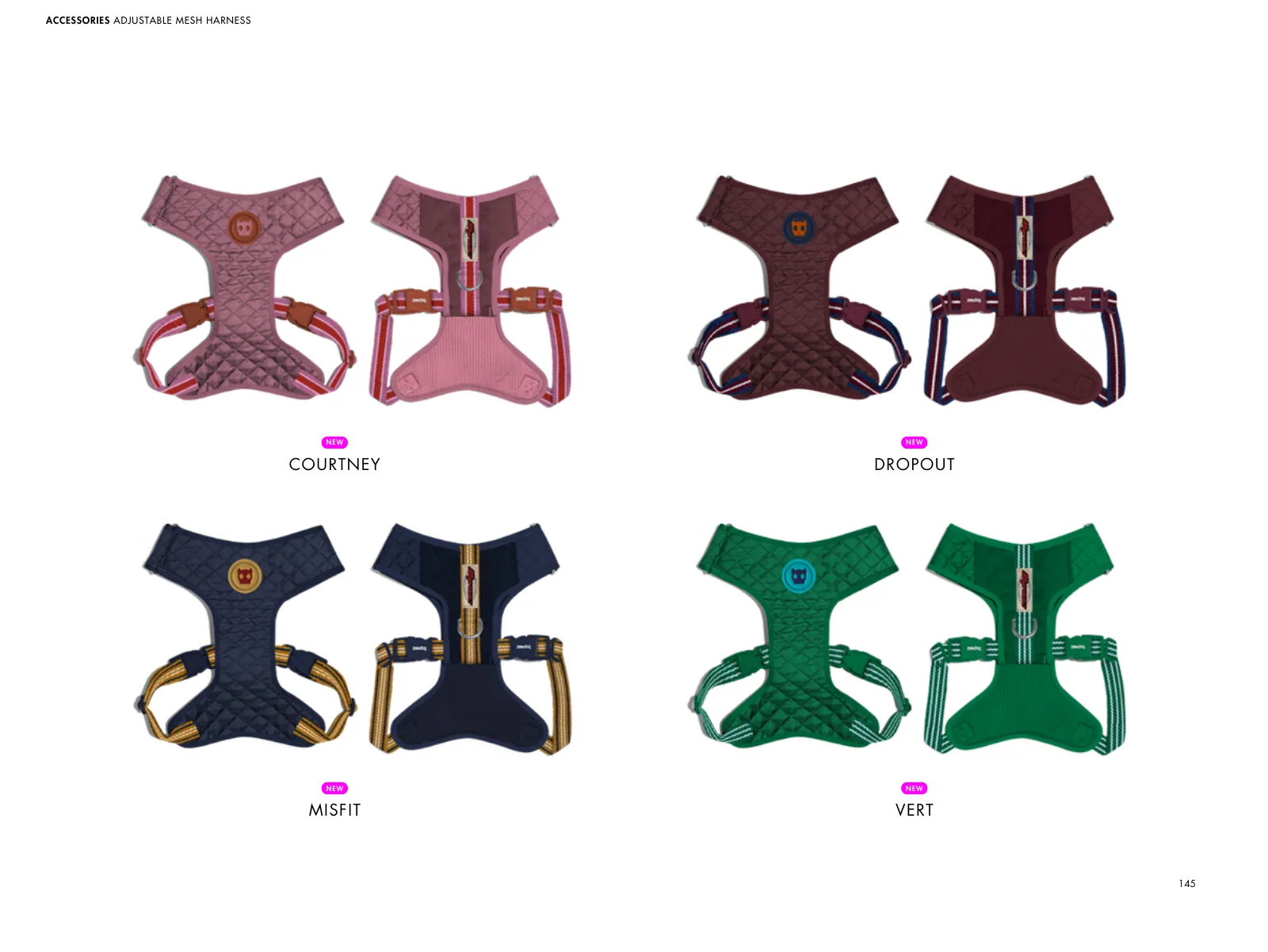 Página 38 de 50 — Adjustable Mesh Harness en los cuatro prints
