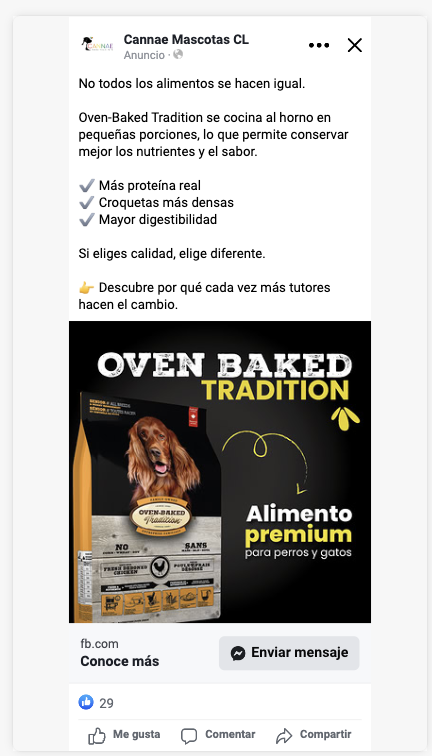 Alimento premium, horneado real